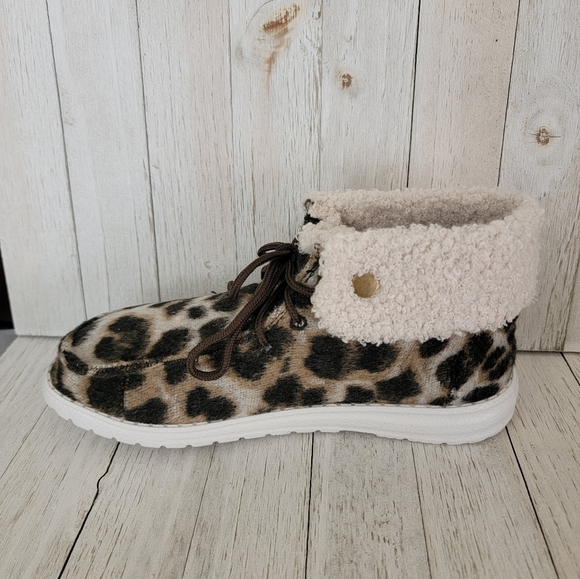 GYPSY JAZZ- ODION TAUPE LEOPARD HIGH TOP SNEAKERS - Picture 8 of 8